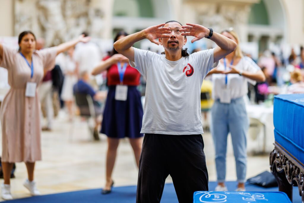 Sportübung am Cancer Survivors Day